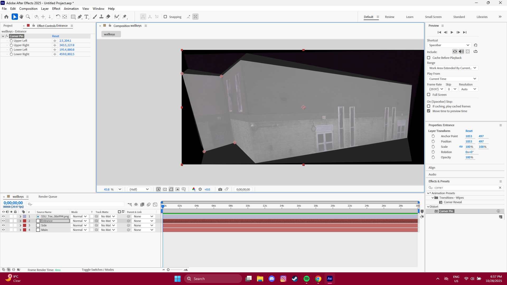 Started the after effects tutorial for spatial mapping