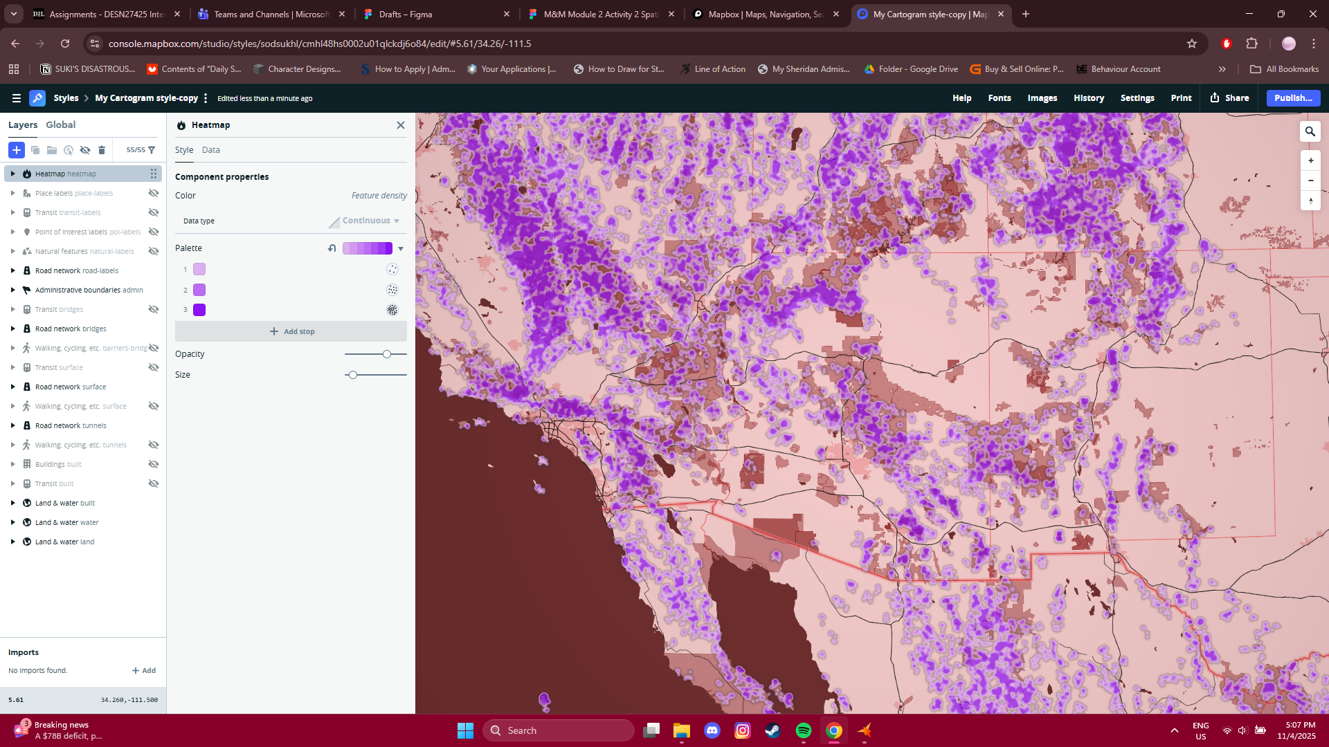 Bivariate spacial map experimentation